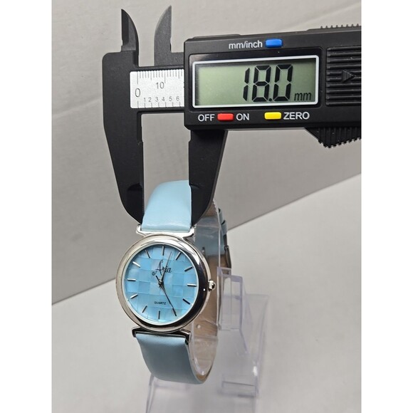 Aria Sterling Silver Watch Blue MOP Mosaic Dial Japanese Quartz New Battery - Picture 6 of 12